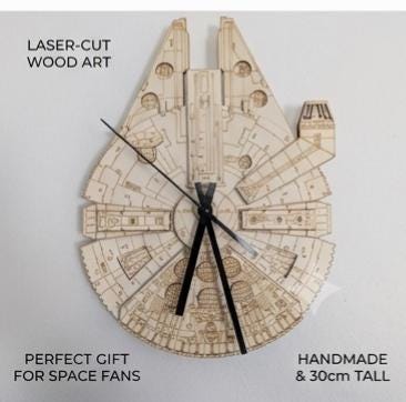 Millennium Falke Wanduhr aus Holz – Das ultimative Galaxie-Gadget