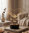 Personalisierte 3D LED-Lampe in Herzform mit Gravur – Individuelles Geschenk für Paare zu Hochzeit, Jahrestag & Valentinstag