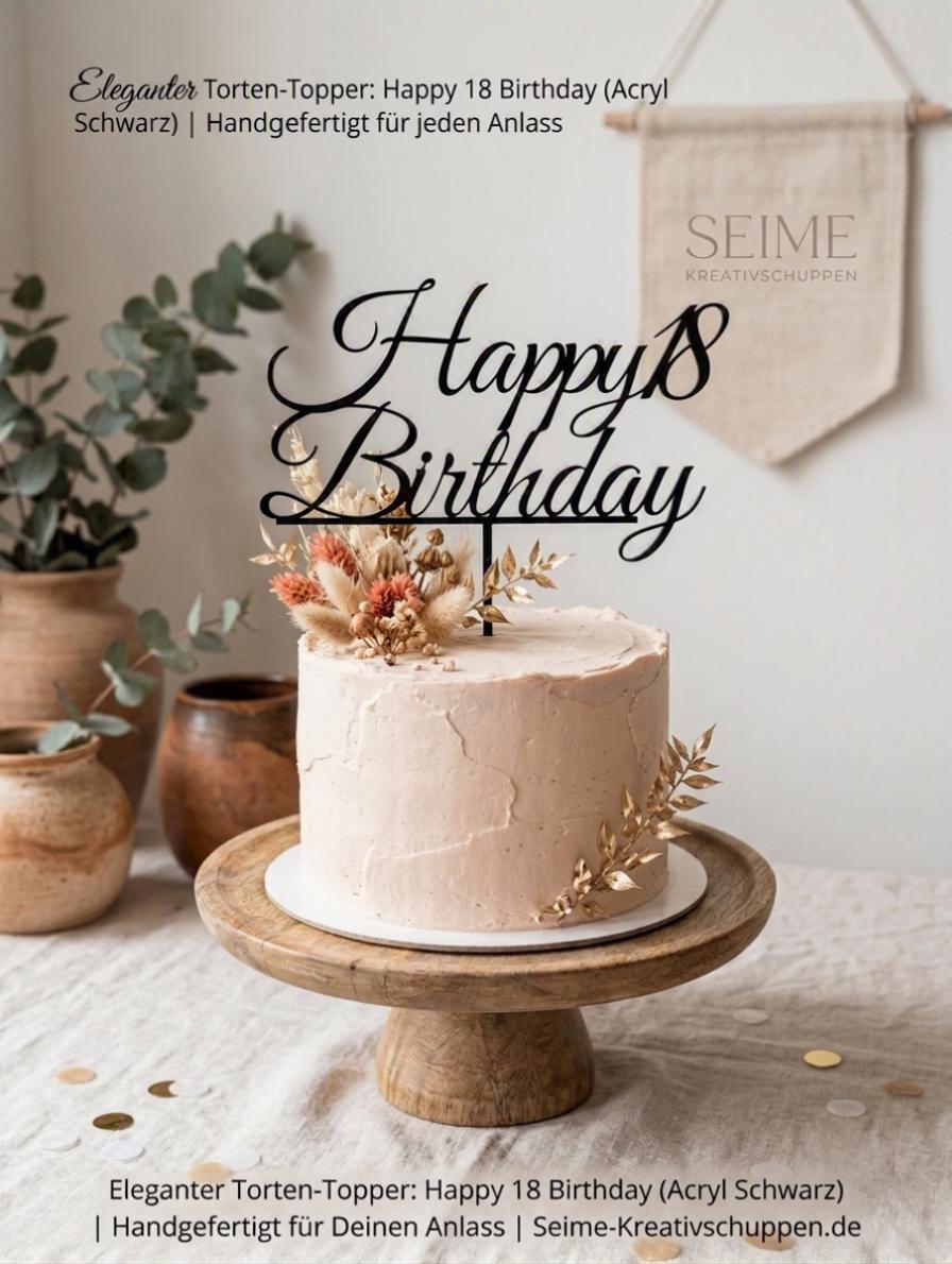 Personalisierter Torten-Topper aus Acrylglas | Mehrere Motive zur Auswahl (ca. 20 cm) – Cake Topper Geburtstag, Hochzeit, Abschluss