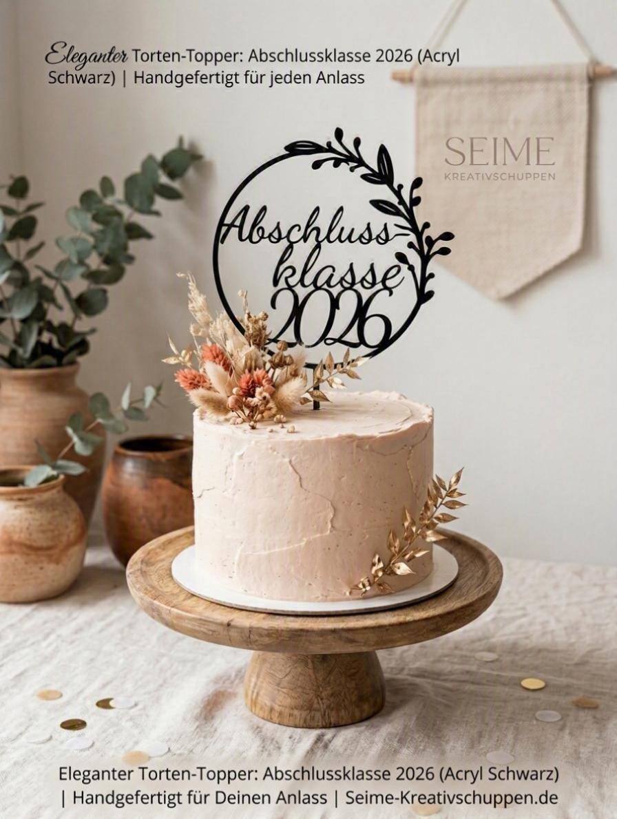Personalisierter Torten-Topper aus Acrylglas | Mehrere Motive zur Auswahl (ca. 20 cm) – Cake Topper Geburtstag, Hochzeit, Abschluss