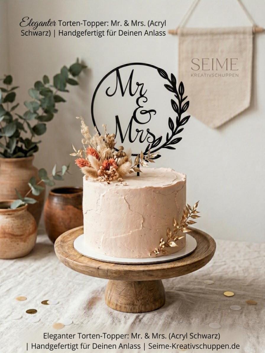 Personalisierter Torten-Topper aus Acrylglas | Mehrere Motive zur Auswahl (ca. 20 cm) – Cake Topper Geburtstag, Hochzeit, Abschluss