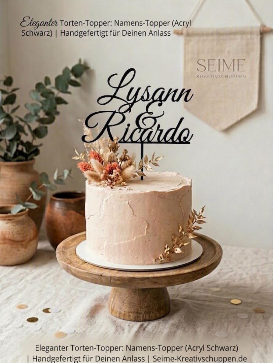 Personalisierter Torten-Topper aus Acrylglas | Mehrere Motive zur Auswahl (ca. 20 cm) – Cake Topper Geburtstag, Hochzeit, Abschluss