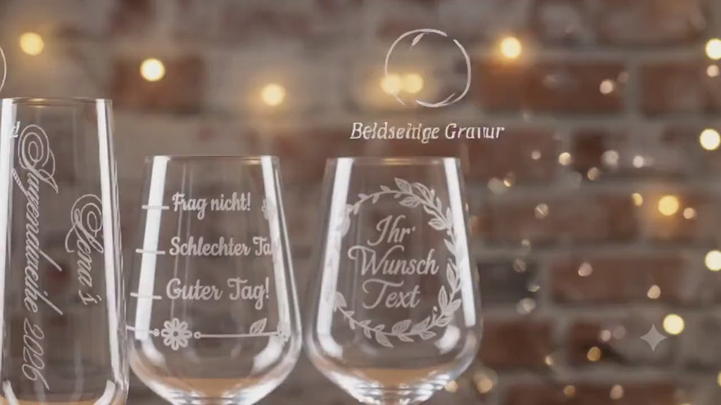 Personalisierte Gläser mit Gravur | Sektglas Jugendweihe, Weinglas Stimmungsbarometer o. Wunschtext-Geschenk | Hochwertiges Kristallglas